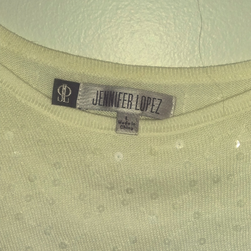 Light weight white/cream sequence blouse/sweater